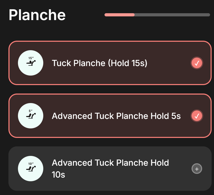 Select skills to prioritize your training