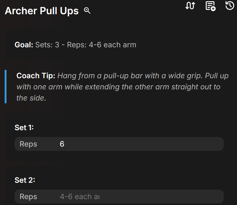 Log your workouts